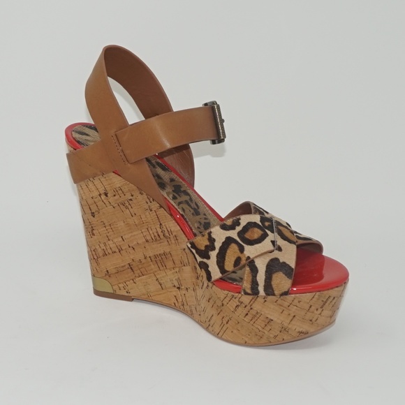 Sam Edelman Animal Print Sasha Wedge Sandal 7.5 ** - Picture 4 of 8